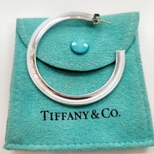 Tiffany & Co. 1837 large flat hoop sterling Silver